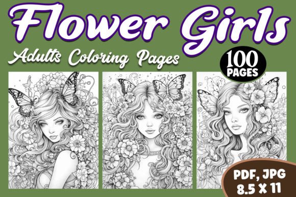 100 Flower Girl Coloring Pages for Adults
