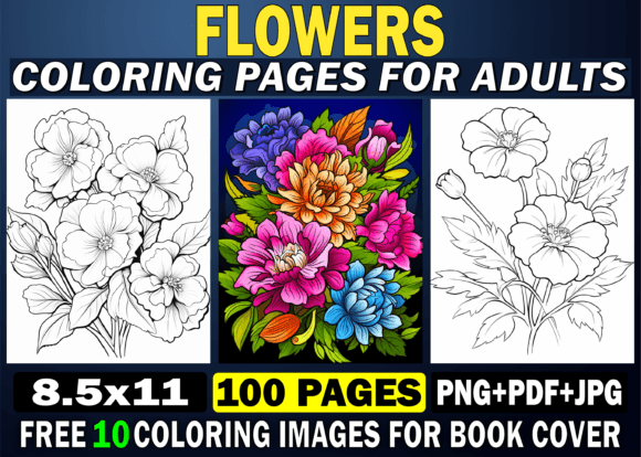 100 Flowers Adult Coloring Book for-Kdp: A Strategic Resource for Creators and Publishers