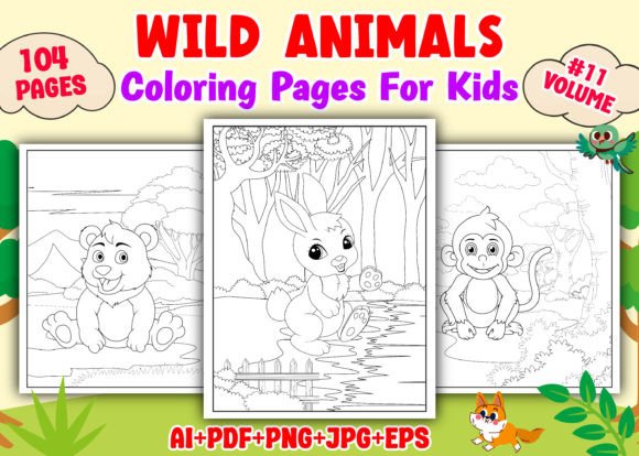 104 Wild Animals Coloring Pages for Kids – A Complete Creative Resource
