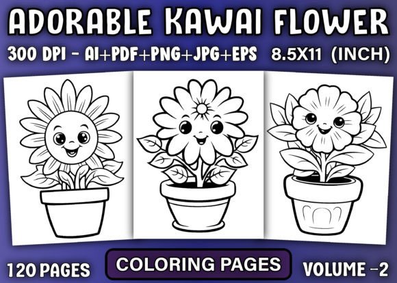 120 Cute Kawaii Flower Coloring Pages: A Strategic Resource for KDP Publishers and Content Creators