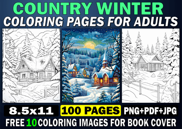 Evaluating 100 Country Winter Adults Coloring Pages for KDP and Creative Projects