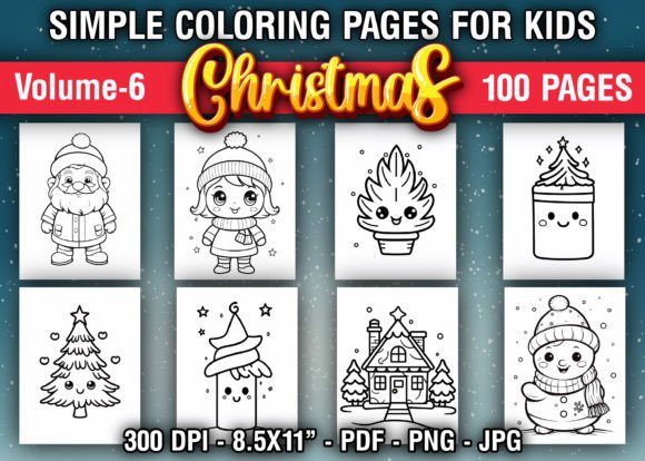 Simple Christmas Coloring Pages for Kids