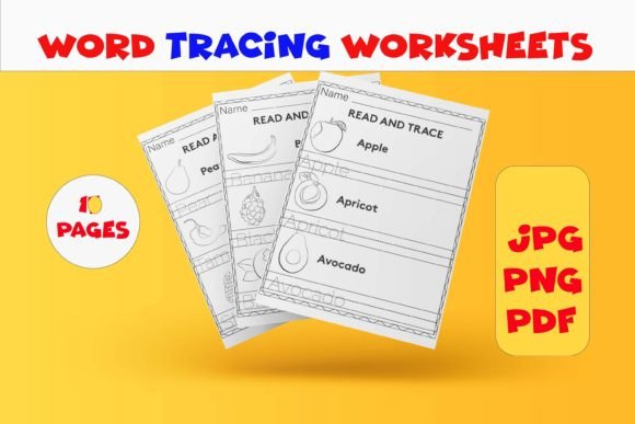 Word Tracing Worksheets Coloring Pages
